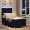 vidaXL LED Boxspringbett mit Matratze Schwarz 100 x 200 cm Stoff