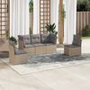 vidaXL 5-tlg. Garten-Sofagarnitur mit Kissen Beige Poly Rattan