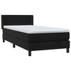 vidaXL Boxspringbett mit Matratze Schwarz 90x210 cm Samt