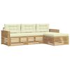 vidaXL Outdoor-Sofagarnitur 4 Stk. Wei&szlig; und Creme