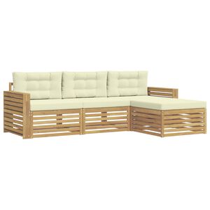 vidaXL Outdoor-Sofagarnitur 4 Stk. Wei&szlig; und Creme