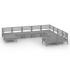 vidaXL 10-tlg. Garten-Lounge-Set Grau Massivholz Kiefer