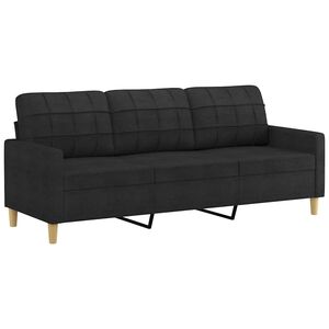 vidaXL 3-Sitzer-Sofa Schwarz 180 cm Stoff