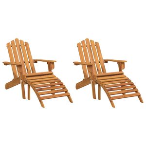 vidaXL Adirondack-Gartenst&uuml;hle mit Fu&szlig;teilen 2 Stk. Massivholz Akazie