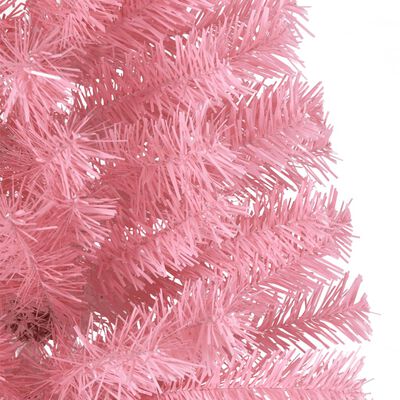 vidaXL Künstlicher Halb-Weihnachtsbaum mit Ständer Rosa 210 cm PVC