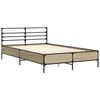 vidaXL Bettgestell Sonoma-Eiche 135x190 cm Holzwerkstoff und Metall