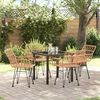 vidaXL Garten Essgruppe 5 pcs Braun Pulverbeschichteter Stahl