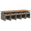 vidaXL 11-tlg. Garten-Essgruppe mit Kissen Grau Poly Rattan