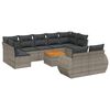 vidaXL 10-tlg. Garten-Sofagarnitur mit Kissen Grau Poly Rattan