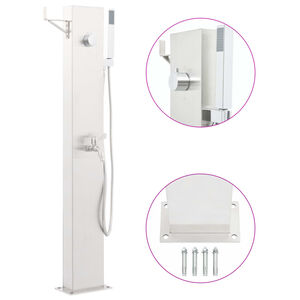 vidaXL Gartendusche mit Wasserhahn 110 cm Edelstahl