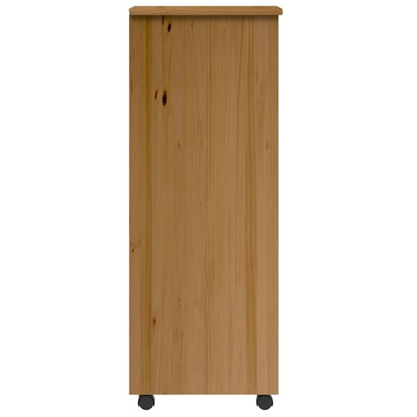vidaXL Rollschrank mit Schubladen MOSS Honigbraun Massivholz Kiefer