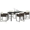 vidaXL Garten Essgruppe 5 pcs Braun Poly-Rattan