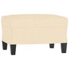 vidaXL 3-Sitzer-Sofa mit Hocker Creme 180 cm Stoff