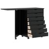 vidaXL Rollschrank mit Schreibtisch MOSS Schwarz Massivholz Kiefer