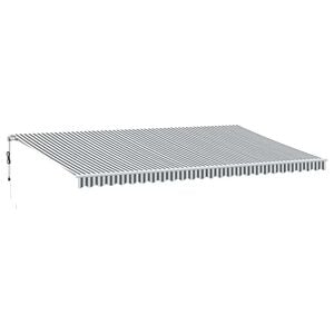 vidaXL Markise Automatisch mit LED Anthrazit & Wei&szlig; 600x300 cm
