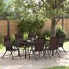 vidaXL Garten Essgruppe 7 pcs Braun Poly Rattan