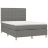 vidaXL Boxspringbett mit Matratze & LED Dunkelgrau 140x190 cm Stoff