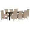 vidaXL Garten Essgruppe 9 stk. Beige Poly-Rattan