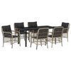 vidaXL Garten Essgruppe mit Kissen 7 pcs Hellgrau Poly-Rattan