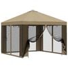 vidaXL Garten Pavillon mit Seitenw&auml;nden 3 x 3 m Beige