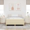 vidaXL Bettrahmen mit Matratze Creme 140 x 190 cm Stoff