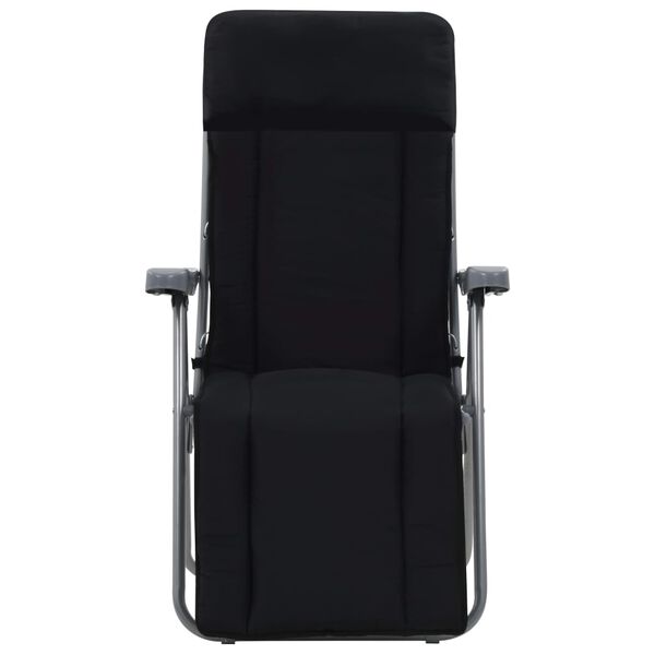 vidaXL Klappbare Gartenstühle mit Polstern 2 Stk. Schwarz