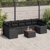vidaXL Gartensofa-set mit Speicher 8 pcs Schwarz Poly-Rattan
