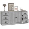 vidaXL Sideboards 3 Stk. Grau Sonoma Holzwerkstoff
