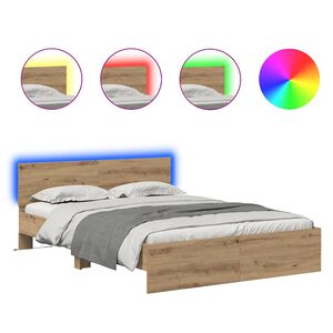 vidaXL Bettrahmen Artisan-Eiche 150 x 200 cm Holzwerkstoff