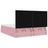 vidaXL Ottoman-Bett mit Matratzen & LEDs Rosa 160x200 cm Samt