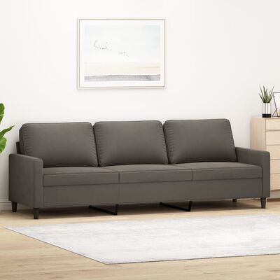 vidaXL 3-Sitzer-Sofa Dunkelgrau 210 cm Samt