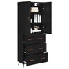 vidaXL Highboard Schwarz Eichen-Optik 69,5 x 34 x 180 cm Holzwerkstoff
