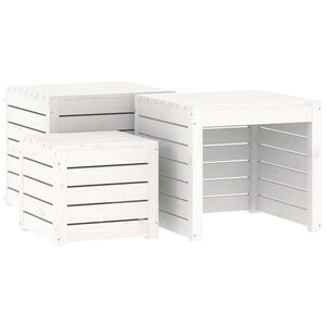 vidaXL 3-tlg. Gartenbox-Set Wei&szlig; Massivholz Kiefer