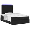 vidaXL Ottoman-Bett mit Matratze & LEDs Schwarz 120x200 cm Stoff