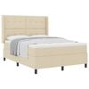 vidaXL Boxspringbett mit Matratze Creme 160 x 200 cm Stoff