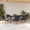vidaXL Garten Essgruppe mit Kissen 7 pcs Schwarz Poly-Rattan