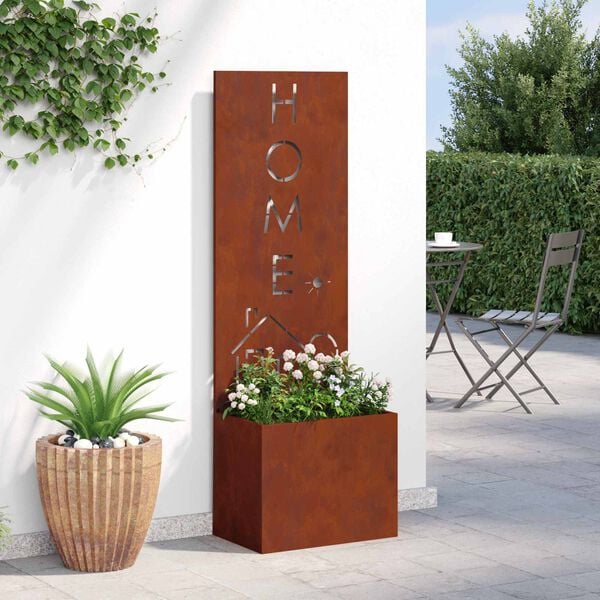 vidaXL Garten Sichtschutz-Leinwand Rostig 50 x 140 cm Wetterfeststahl