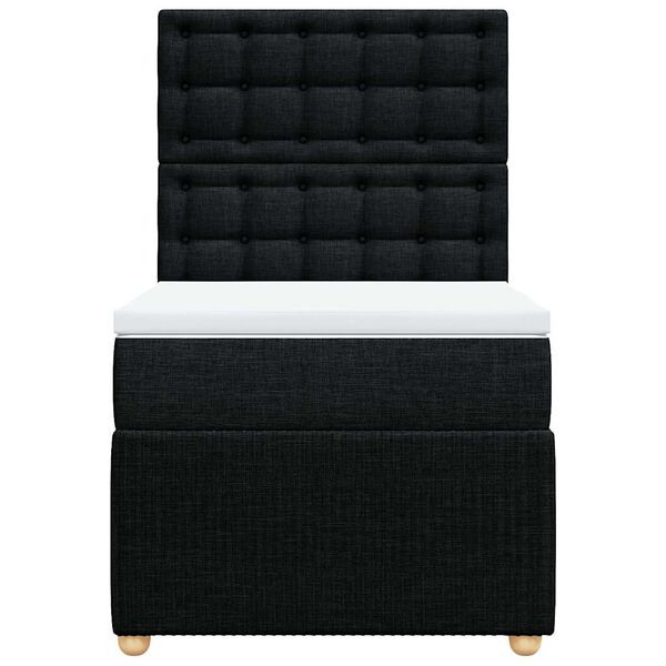 vidaXL Boxspringbett mit Matratze Schwarz 90x190 cm Stoff