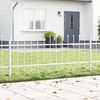 vidaXL Gartenzaun Weiß 1.7 x 0.6 m Pulverbeschichteter Stahl
