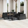vidaXL Garten-Sofa-Set mit Kissen mit Speicher 13 pcs Schwarz