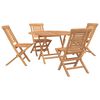 vidaXL Gartenset 5 stk. Braun Massivholz Teak