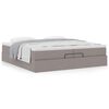 vidaXL Ottoman-Bett mit Matratzen Taupe 200x200 cm Stoff