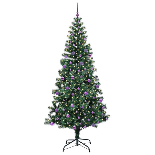 vidaXL Künstlicher vorbeleuchteter Weihnachtsbaum Grün 240 cm