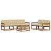 vidaXL Outdoor-Sofagarnitur mit Kissen 6 pcs Natur und Beige