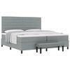 vidaXL Boxspringbett mit Kopfteil Hellgrau 200 x 200 cm Stoff