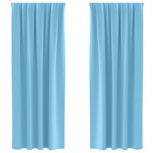 vidaXL Verdunkelungs-Vorh&auml;nge mit Ringen 2 pcs Himmelblau 225 x 140 cm