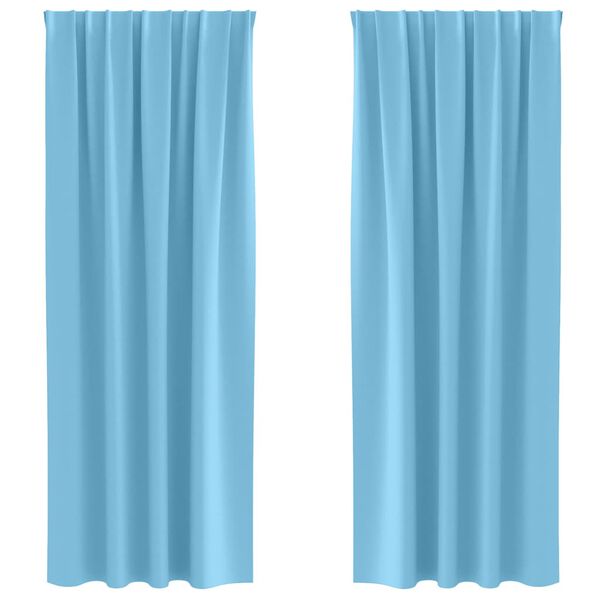 vidaXL Verdunkelungs-Vorh&auml;nge mit Ringen 2 pcs Himmelblau 225 x 140 cm