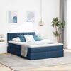 vidaXL Bett mit Stauraum und LED mit Matratze Blau 140 x 200 cm Stoff