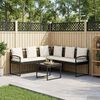 vidaXL Garten-Sofaset mit Kissen 2 pcs Schwarz Stahl