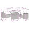 vidaXL 7-tlg. Garten-Sofagarnitur mit Kissen Hellgrau Poly Rattan